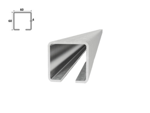 C60ZX - nosný pozinkovaný C profil 60x60x4 mm pro samonosné posuvné brány